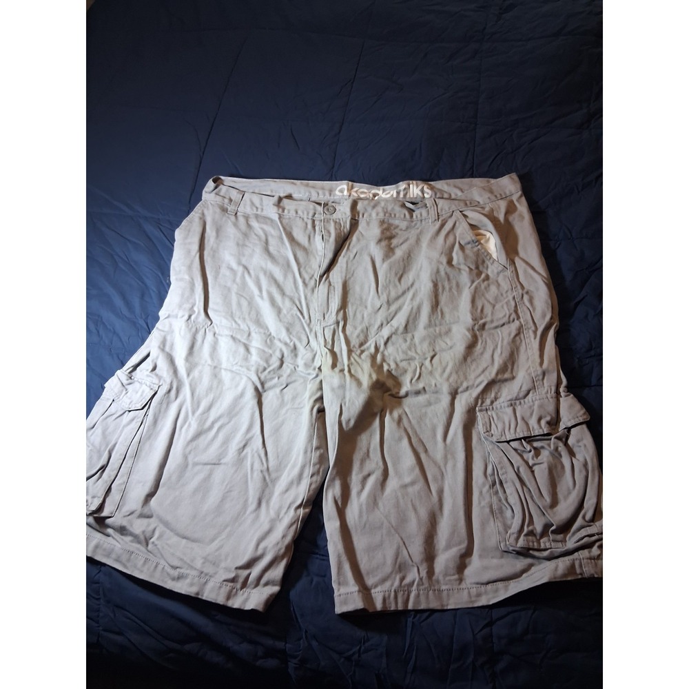 Akademiks Men Shorts Size‎ 50 Gray Cargo Pocket Logo Flat Front Big And Tall